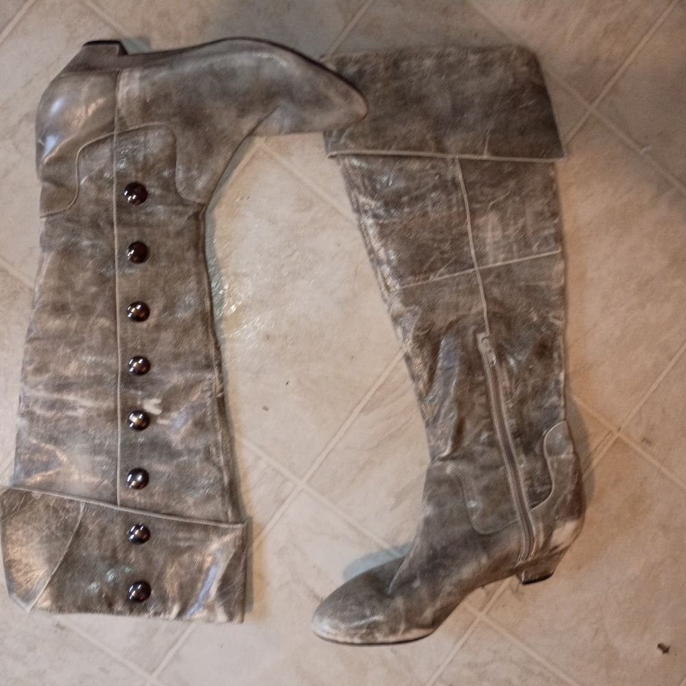 Vintage Y2K Jessica Simpson Over Knee Distressed Tall Boots 10 Retro Boho